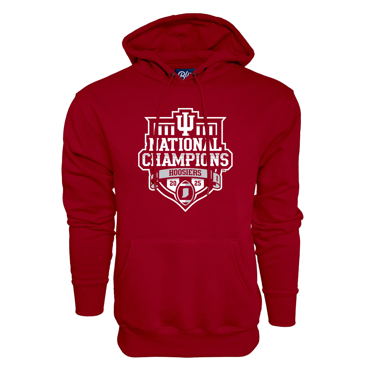 Indiana Hoosiers Red Blue 84 College Football Playoff National Champions Shield Hoodie